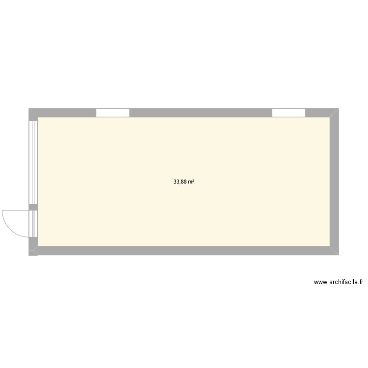 Appart version1. Plan de 1 pièce et 34 m2