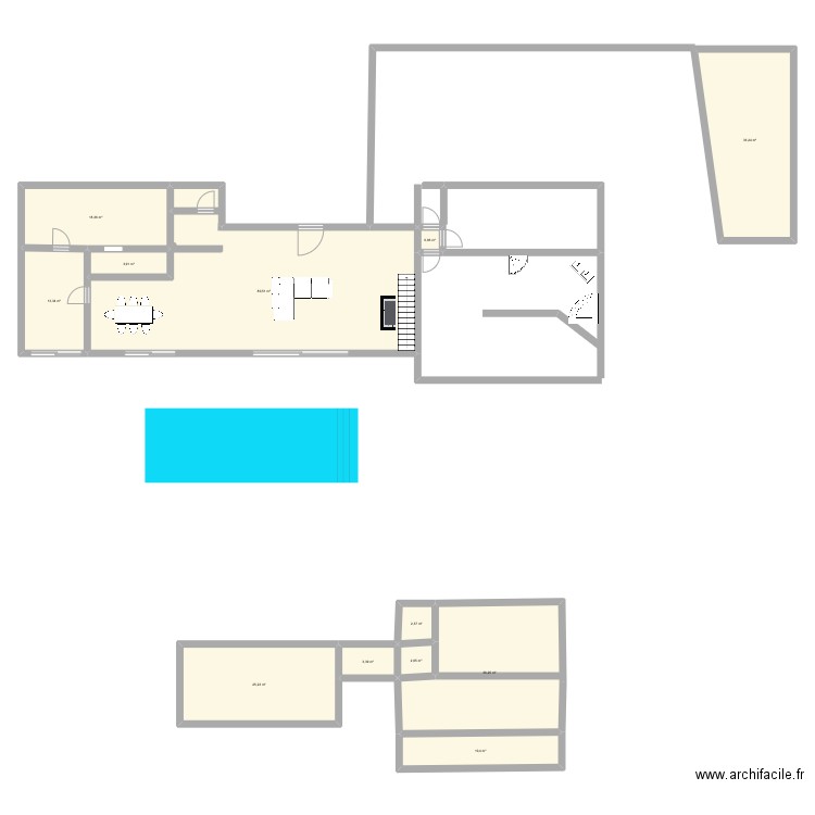 Villa. Plan de 12 pièces et 230 m2