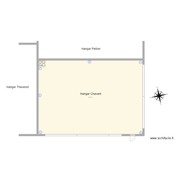 Hangar Chavent. Plan de 1 pièce et 189 m2