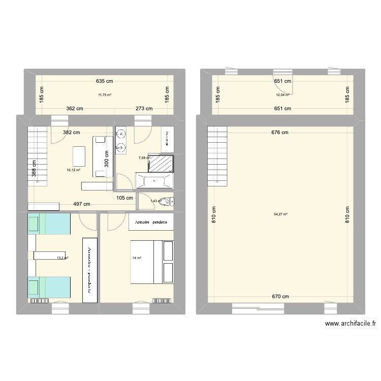 Maison 2.1. Plan de 8 pièces et 130 m2