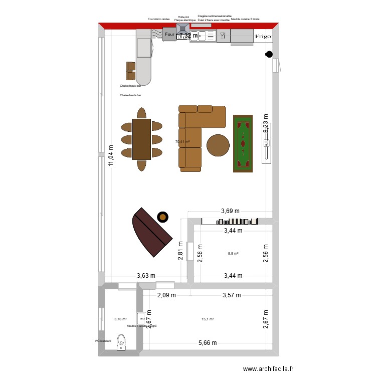 pluri plan. Plan de 4 pièces et 98 m2