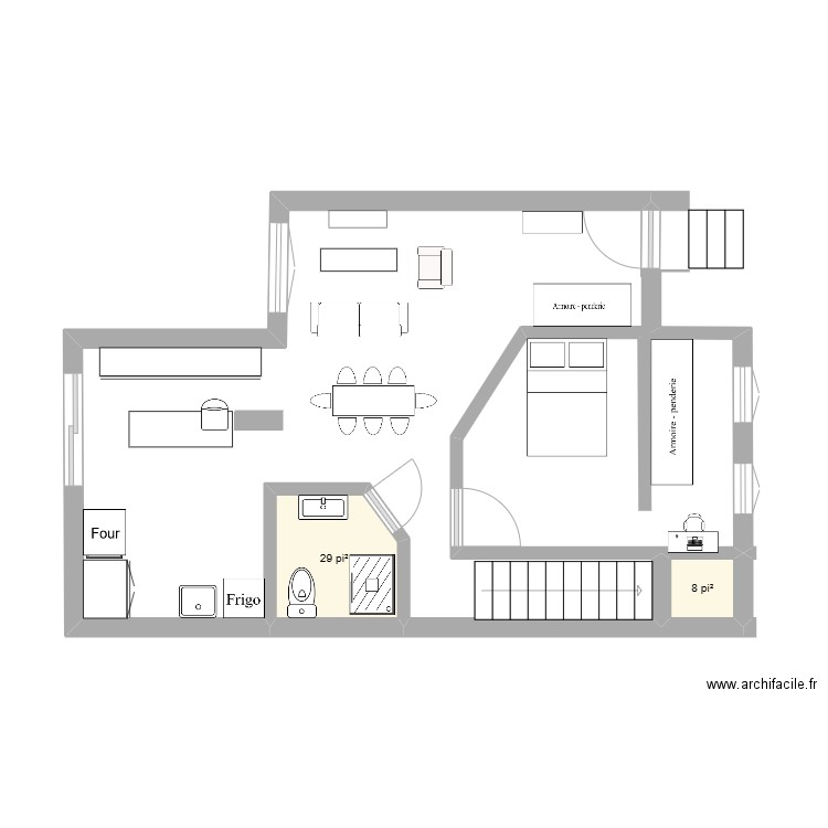 251  2. Plan de 2 pièces et 3 m2