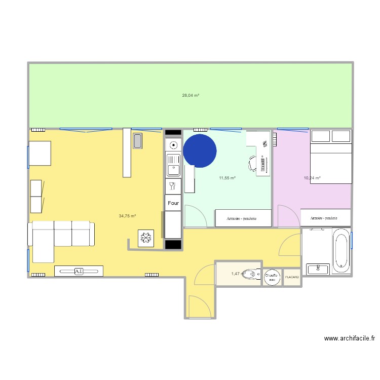 APT NOISY MASTRAITS. Plan de 10 pièces et 90 m2