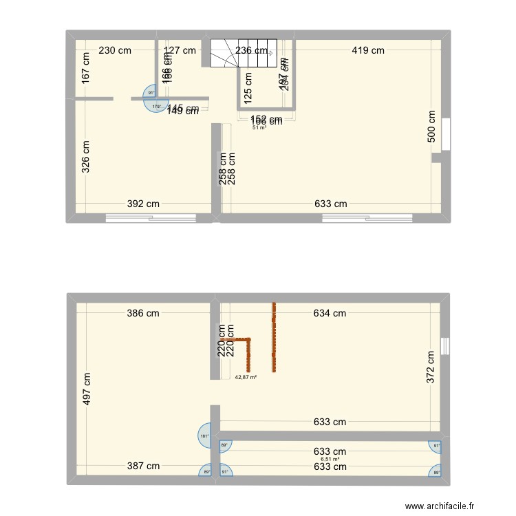 Maison actuelle. Plan de 3 pièces et 100 m2