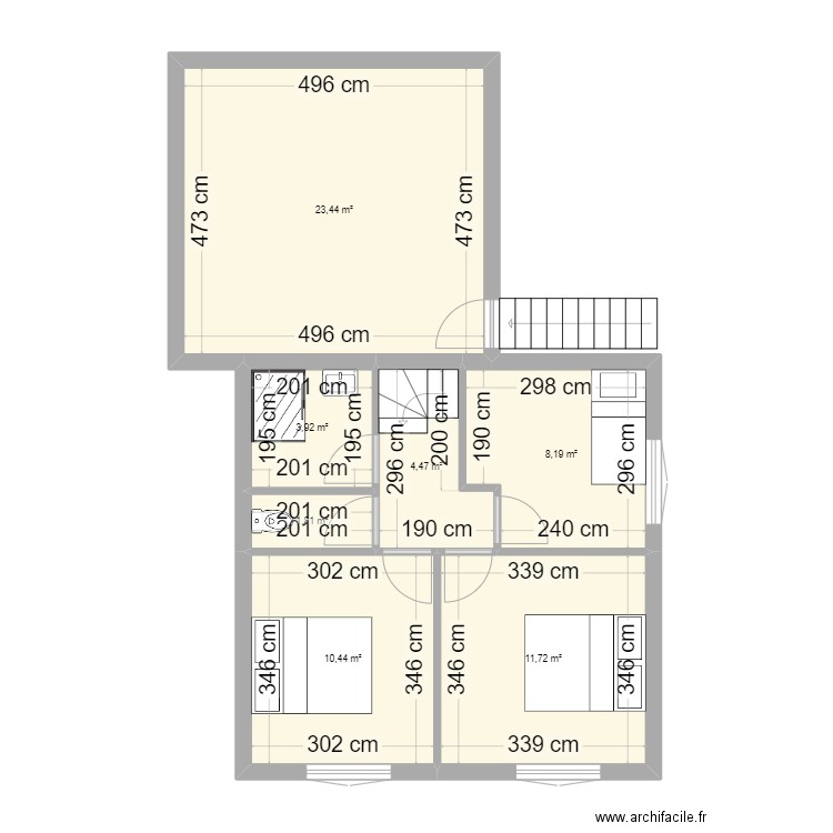 extension maison étage. Plan de 16 pièces et 182 m2