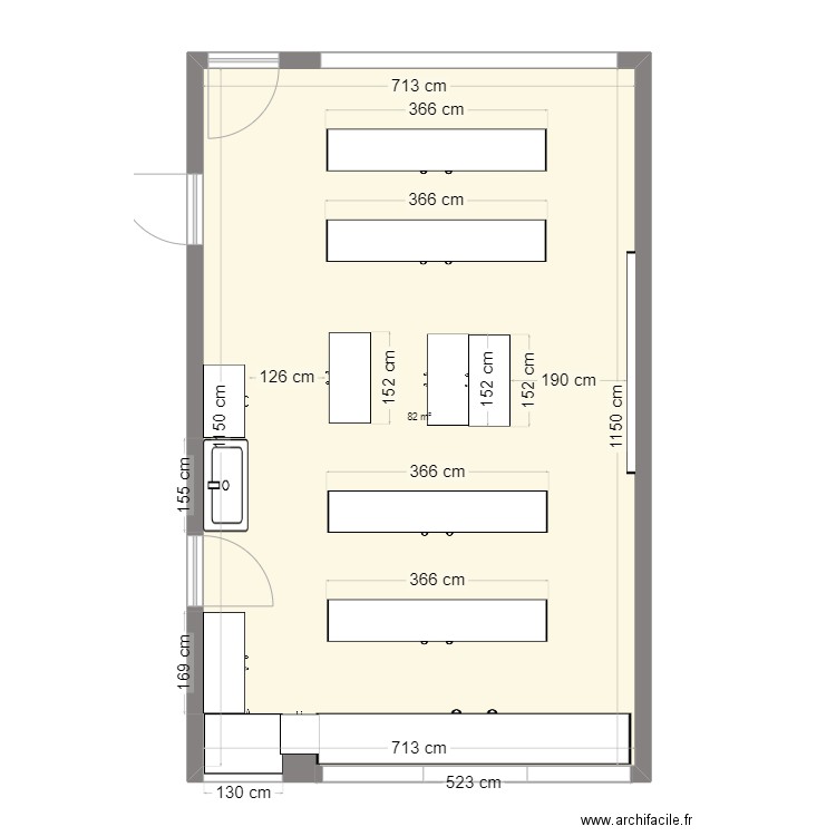 joel plan. Plan de 1 pièce et 82 m2