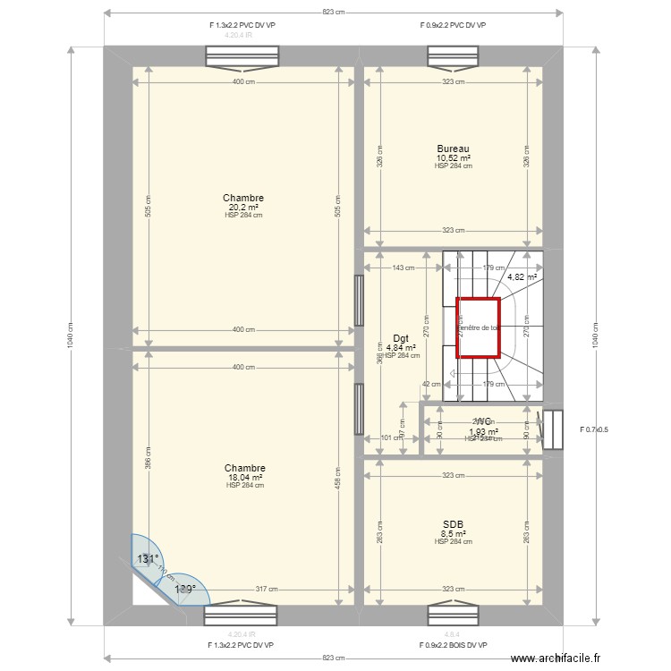 ML24011333. Plan de 23 pièces et 207 m2