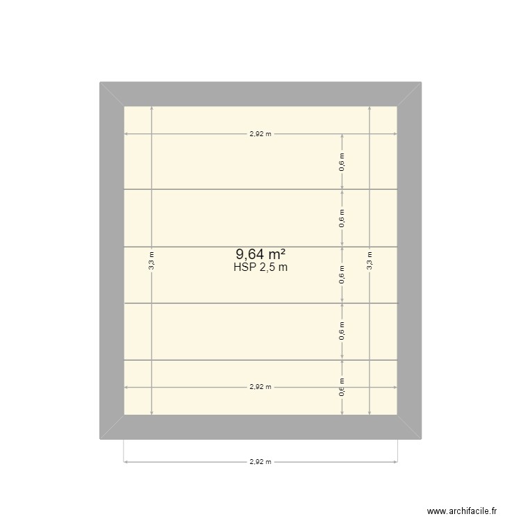 PLACO. Plan de 1 pièce et 10 m2