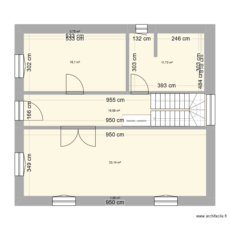 Maison 2. Plan de 6 pièces et 78 m2