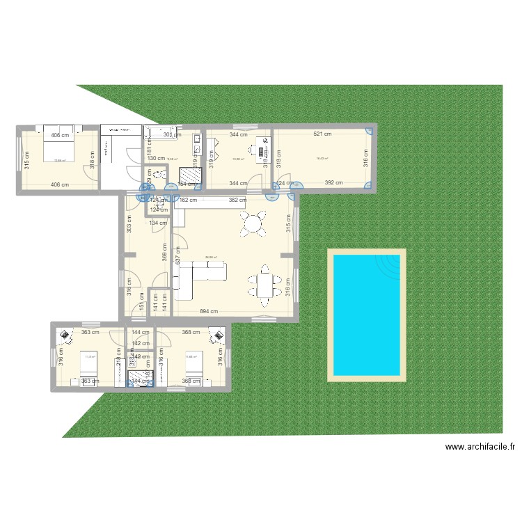 vanesse. Plan de 9 pièces et 134 m2