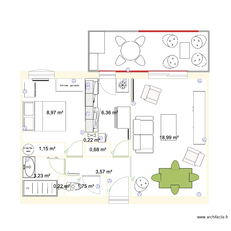 capbreton. Plan de 10 pièces et 45 m2