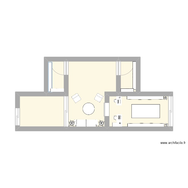 vco keita. Plan de 5 pièces et 23 m2