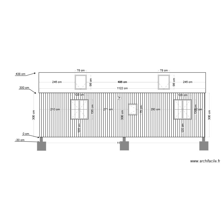 plan facade N. Plan de 0 pièce et 0 m2