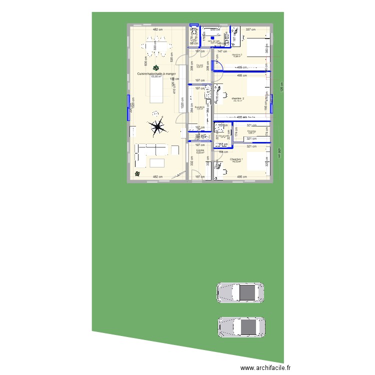 Castelginest 4. Plan de 12 pièces et 151 m2