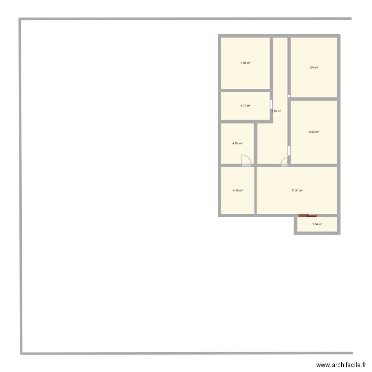 Modèle Maison 1. Plan de 9 pièces et 14 m2