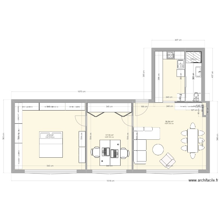 Lonay_amenagé. Plan de 4 pièces et 83 m2