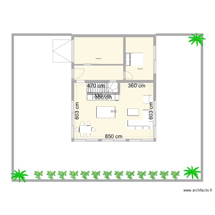 maison perso . Plan de 3 pièces et 88 m2