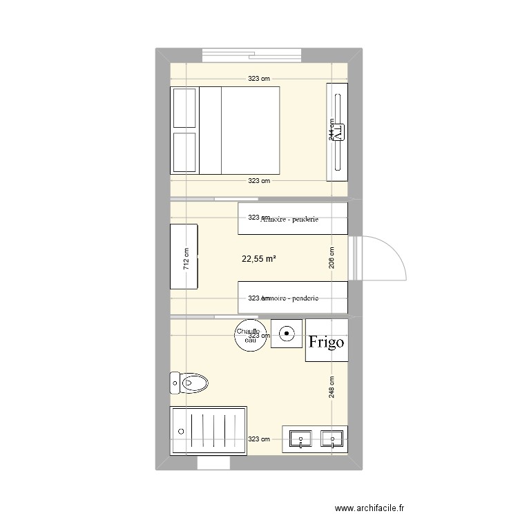 Aménagement garage. Plan de 1 pièce et 23 m2