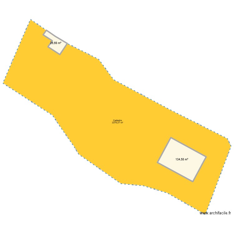 Cadastre. Plan de 2 pièces et 161 m2