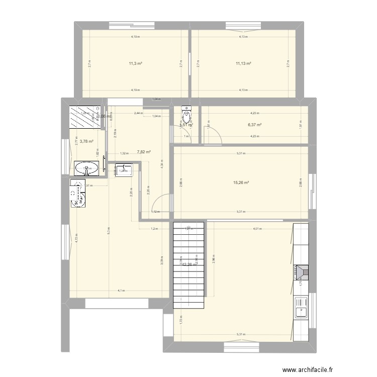 lila bas nouveau 0824. Plan de 9 pièces et 100 m2