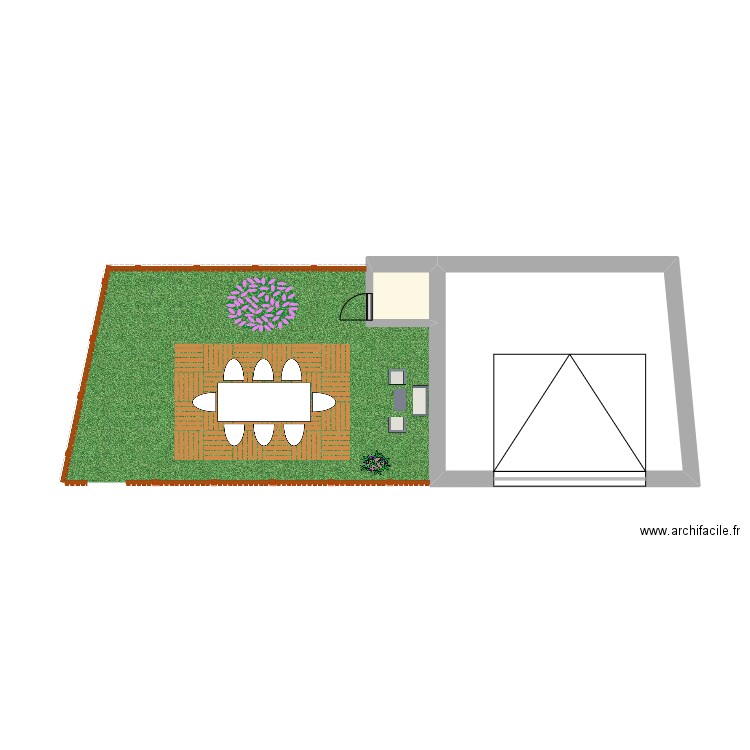 EXT presilly. Plan de 2 pièces et 14 m2