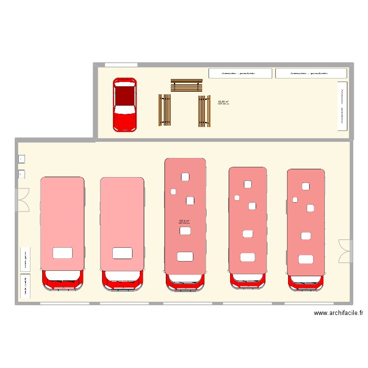 Remise. Plan de 2 pièces et 264 m2