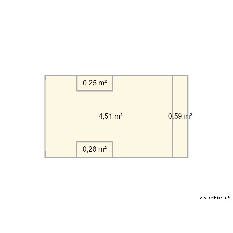 zebi. Plan de 4 pièces et 6 m2