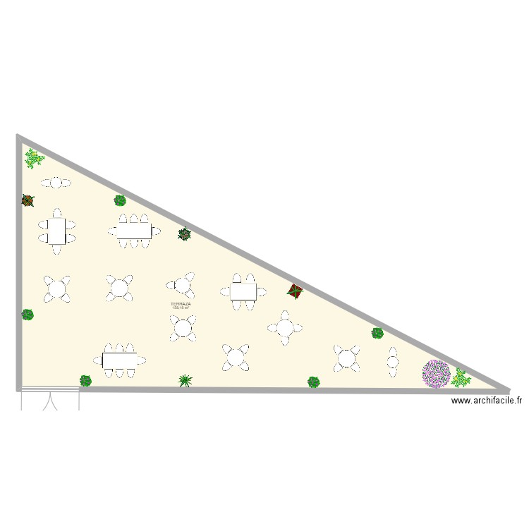 PAN DA PAN TERRAZA. Plan de 1 pièce et 158 m2