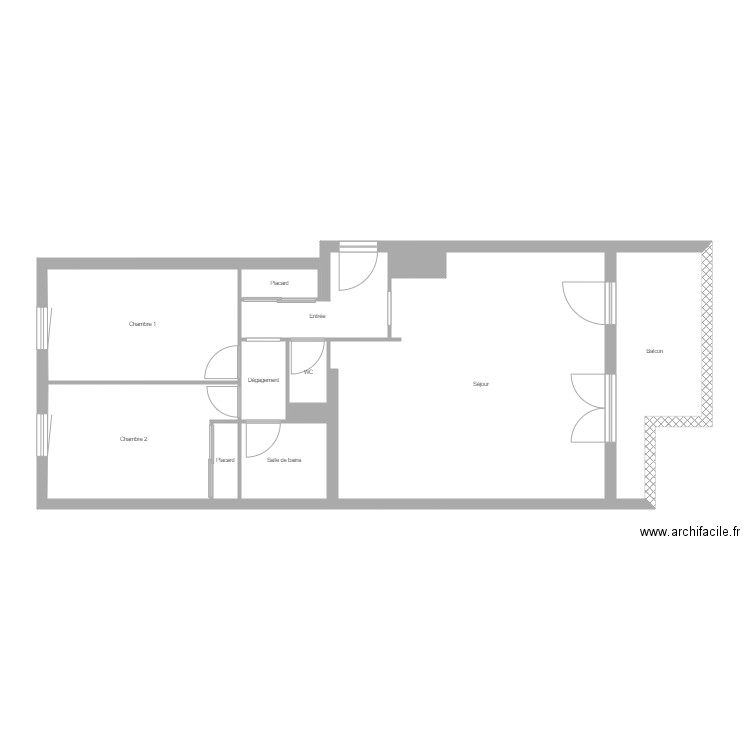 perrin 2. Plan de 13 pièces et 80 m2