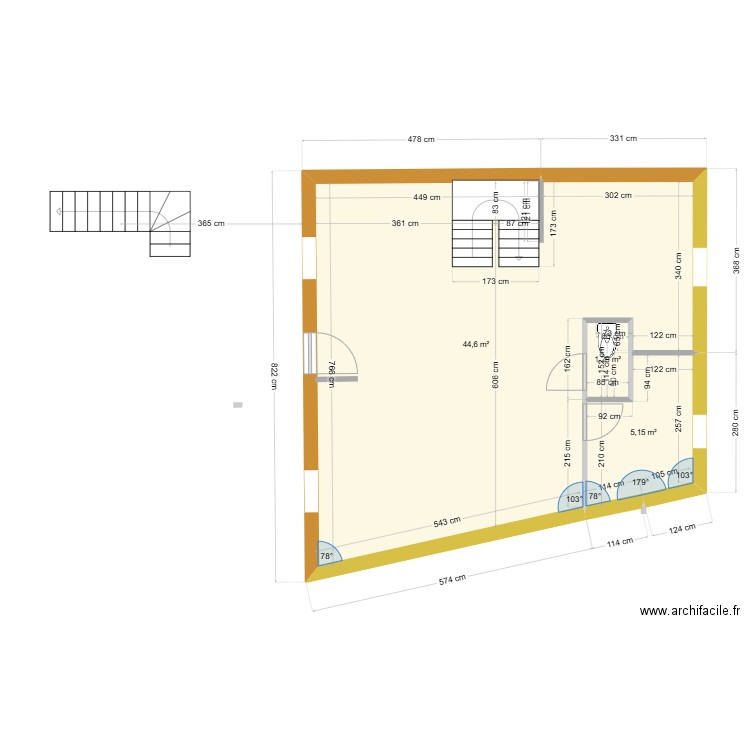 plan tom rdc 3. Plan de 3 pièces et 51 m2