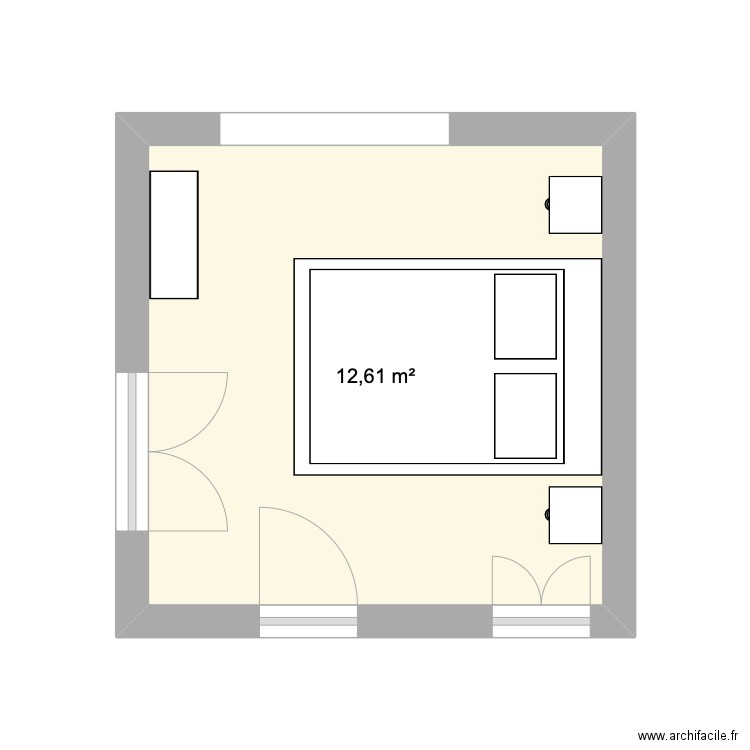 Chambre principale. Plan de 1 pièce et 13 m2