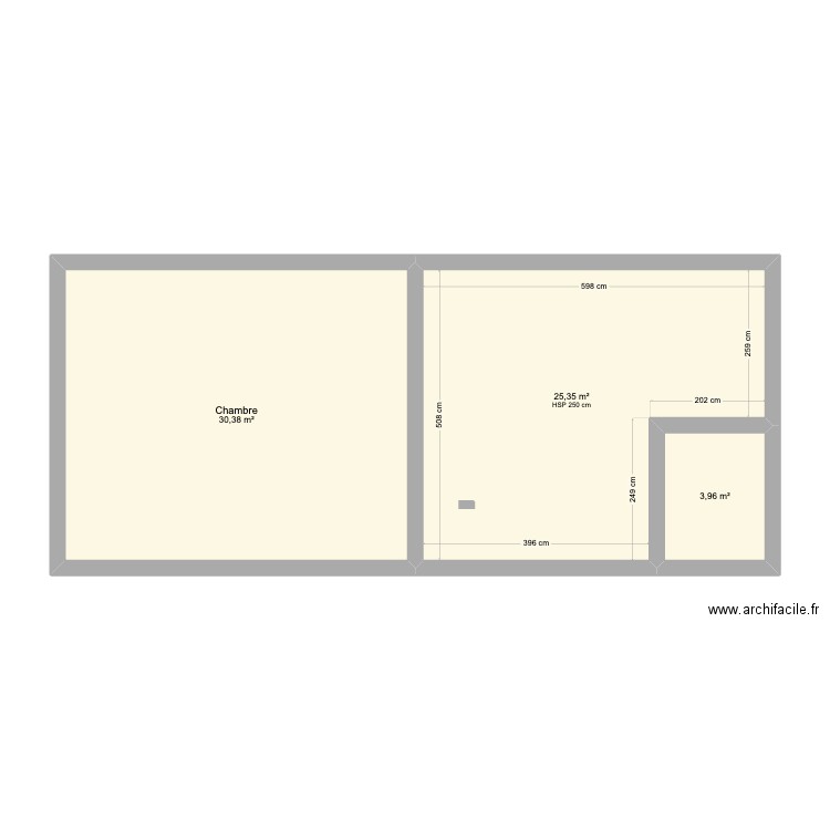 PLAN ETAGE. Plan de 3 pièces et 60 m2