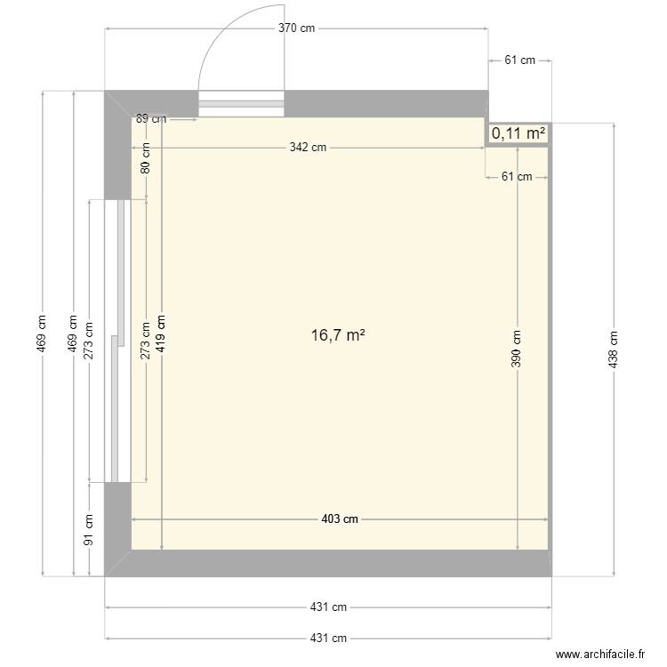 CUISINE 10/2024. Plan de 2 pièces et 17 m2