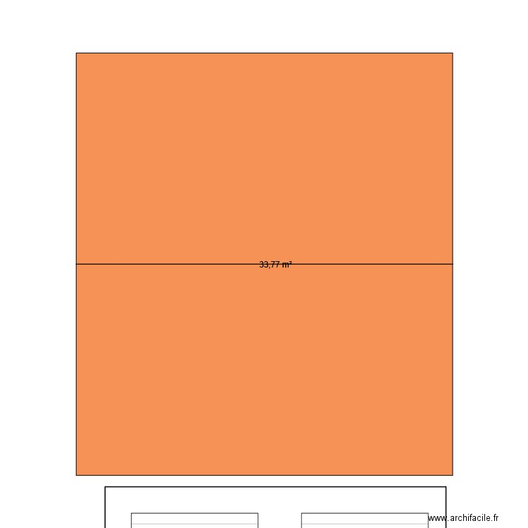 romain garrage. Plan de 1 pièce et 34 m2