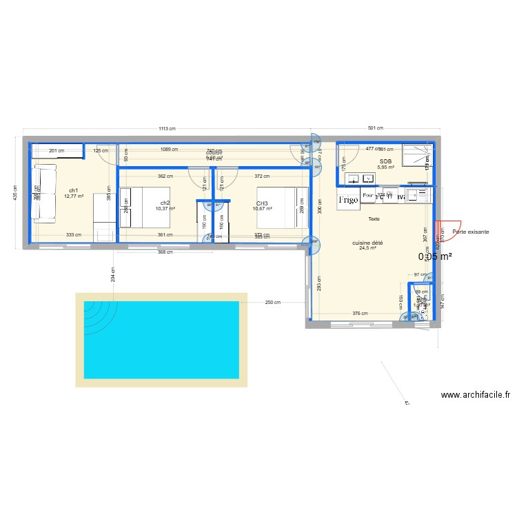 EXTENSION TAUSSAT 5. Plan de 8 pièces et 72 m2