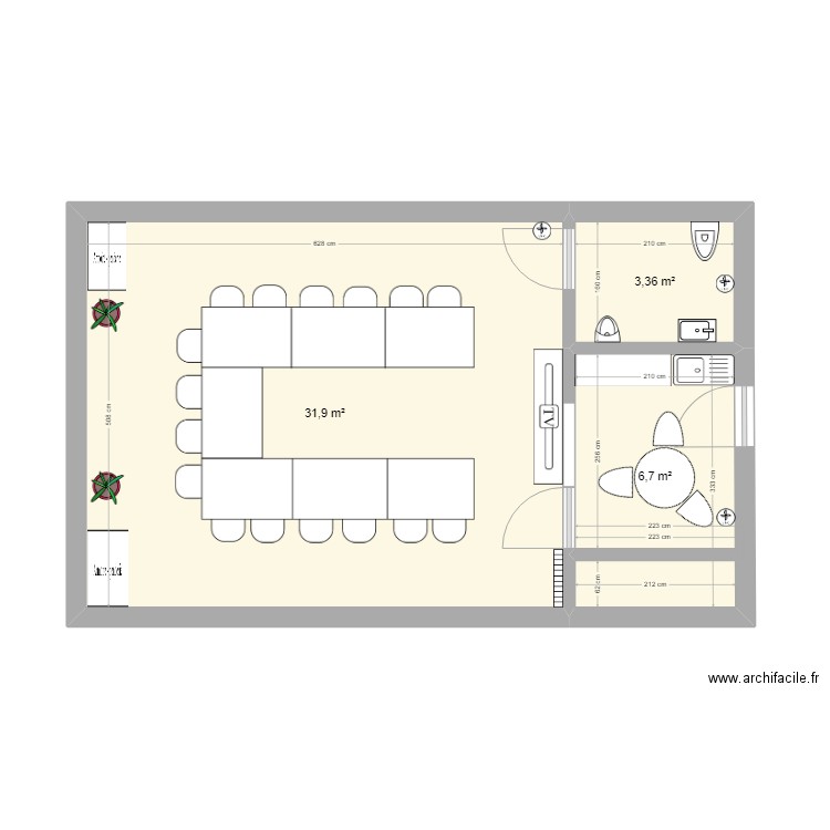 74 Bordes 4 bis2. Plan de 3 pièces et 42 m2