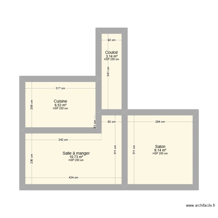 plan TRIMBUR. Plan de 4 pièces et 30 m2