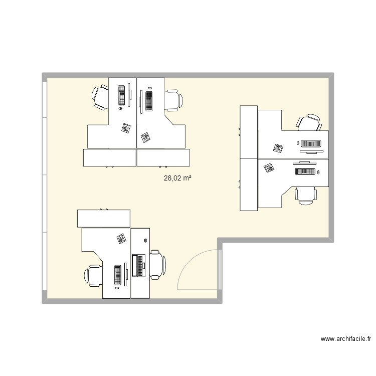 PLAN 1 BUREAU COMPTA. Plan de 1 pièce et 28 m2