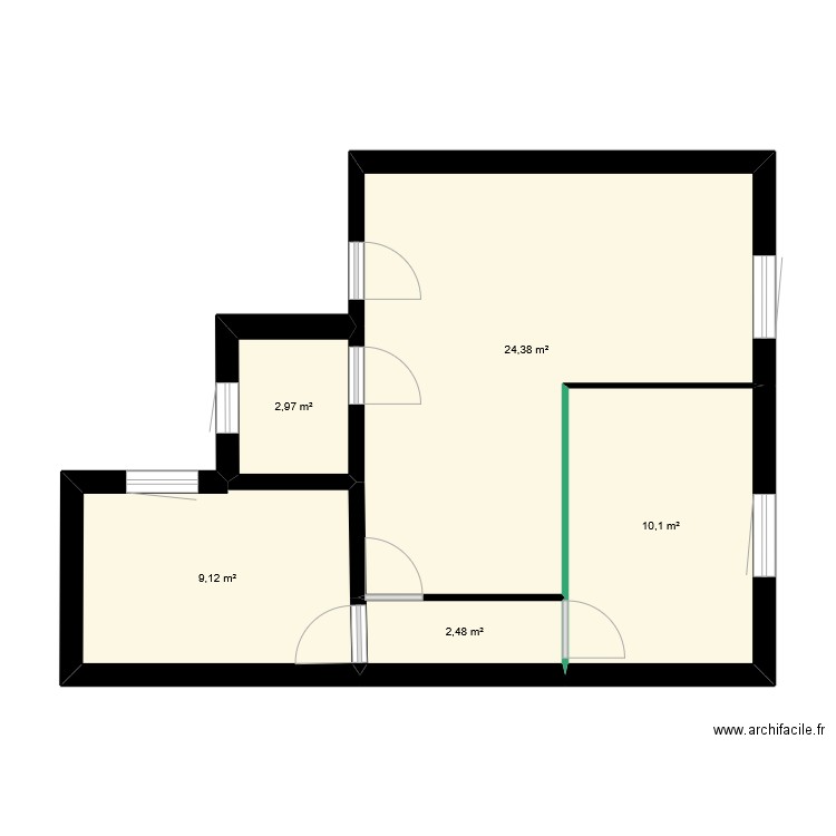 Apt 3 modif. Plan de 5 pièces et 49 m2