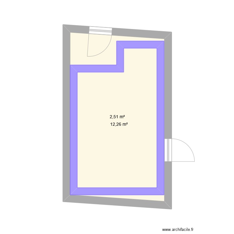 la oite dans le garage. Plan de 2 pièces et 31 m2