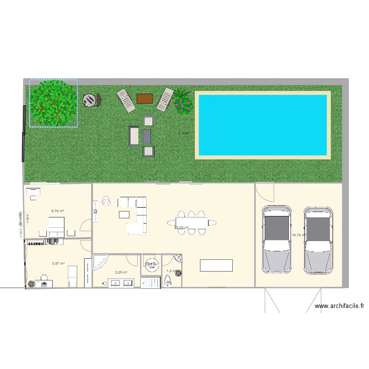 snt caca boudin 2.0. Plan de 7 pièces et 60 m2