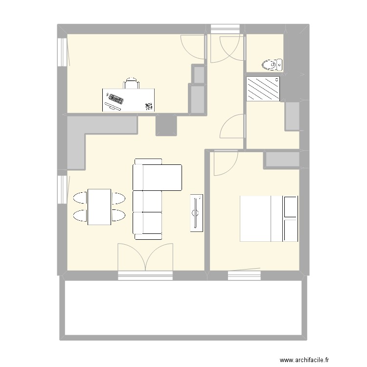 Appartement Lyon 7. Plan de 14 pièces et 78 m2