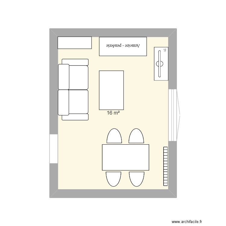 Morgane COZ. Plan de 1 pièce et 16 m2