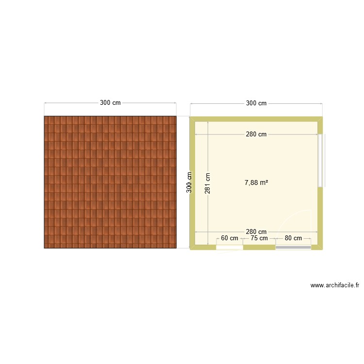 abris jardin. Plan de 1 pièce et 8 m2