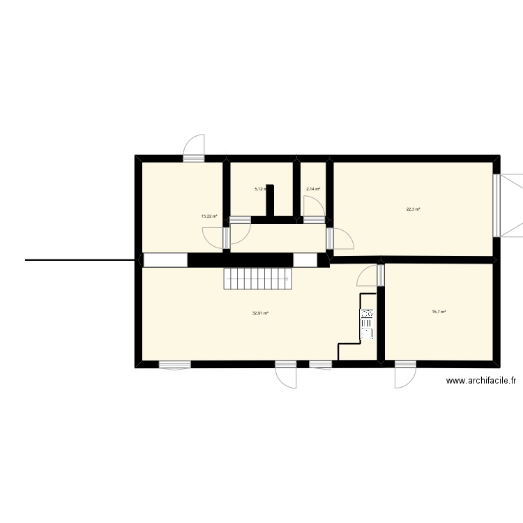 ty francois. Plan de 6 pièces et 93 m2