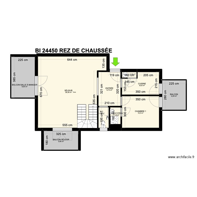 BI 24450. Plan de 22 pièces et 180 m2