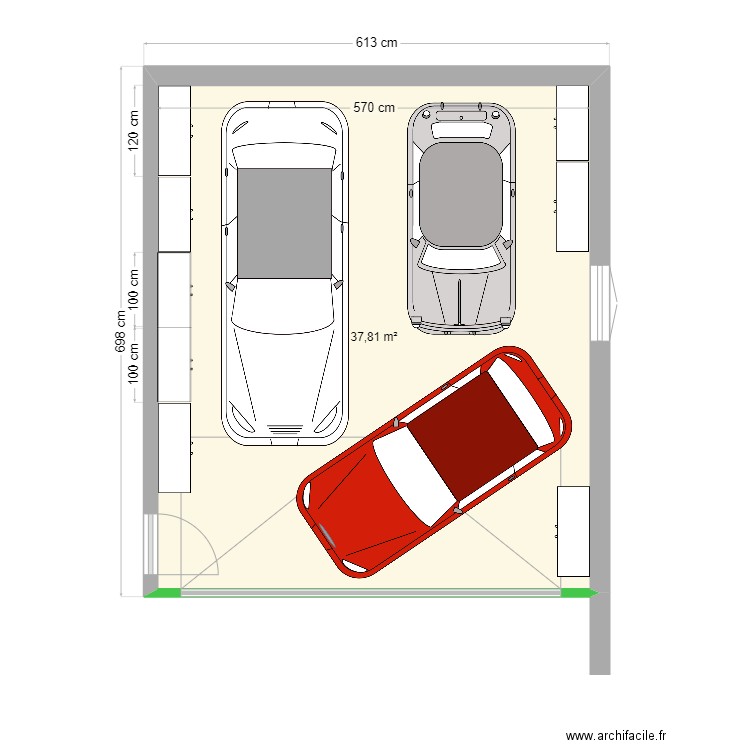 garage . Plan de 1 pièce et 38 m2