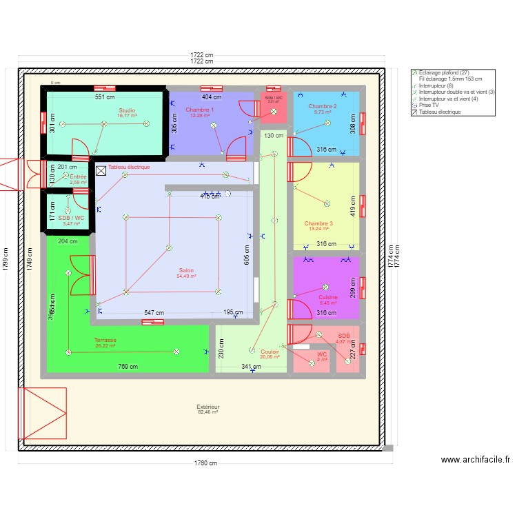 Projet Kwalé_Tsoundzou. Plan de 14 pièces et 469 m2