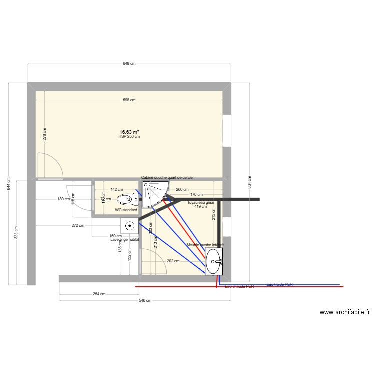 PLAN MAISON LOLO. Plan de 3 pièces et 26 m2