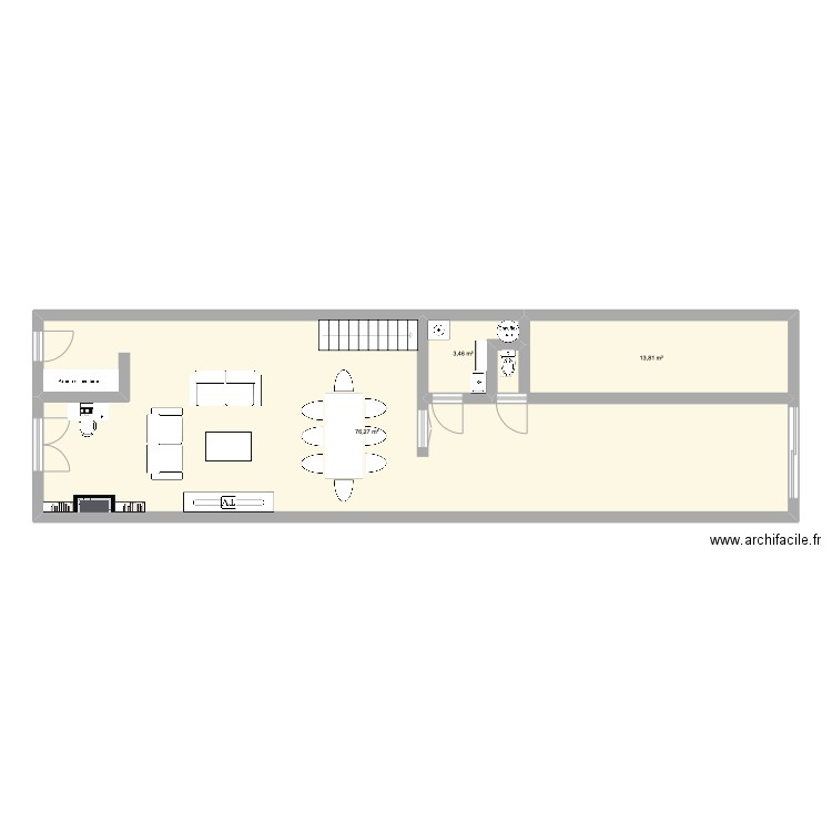 maison1. Plan de 3 pièces et 94 m2